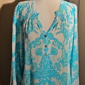 Lilly Pulitzer Blue and White Blouse